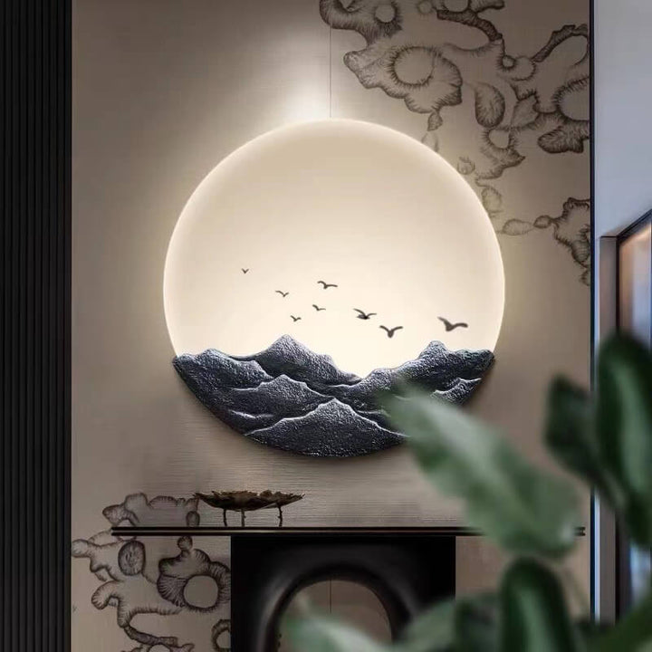 Wandlamp rond voor binnen – ijzer en acryl, 30 of 43 cm