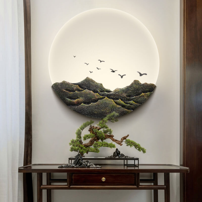 Wandlamp rond voor binnen – ijzer en acryl, 30 of 43 cm