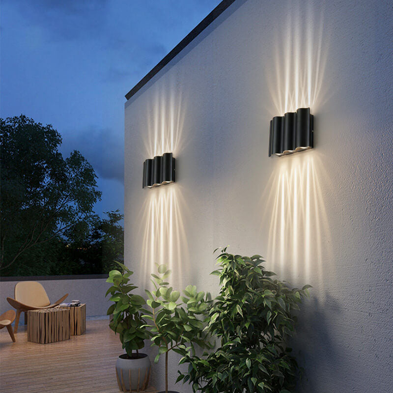 Wandlamp met 2, 4 of 6 lichtbundels – aluminium, zwart