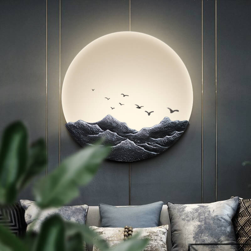 Wandlamp rond voor binnen – ijzer en acryl, 30 of 43 cm