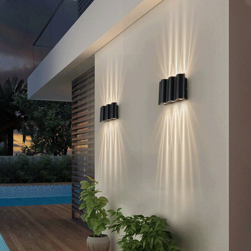 Wandlamp met 2, 4 of 6 lichtbundels – aluminium, zwart