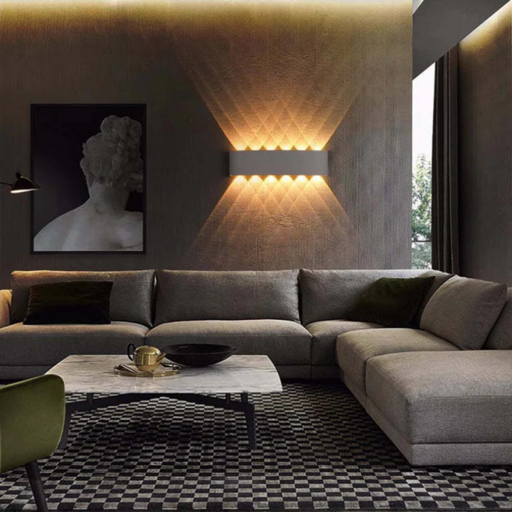 Wandlamp IP54 binnen en buiten – aluminium, warm wit