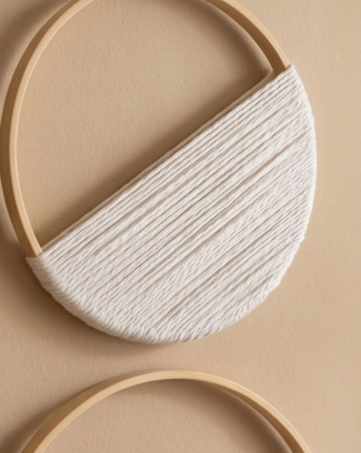 Macramé wanddecoratie set van 3 – bamboe hoepels