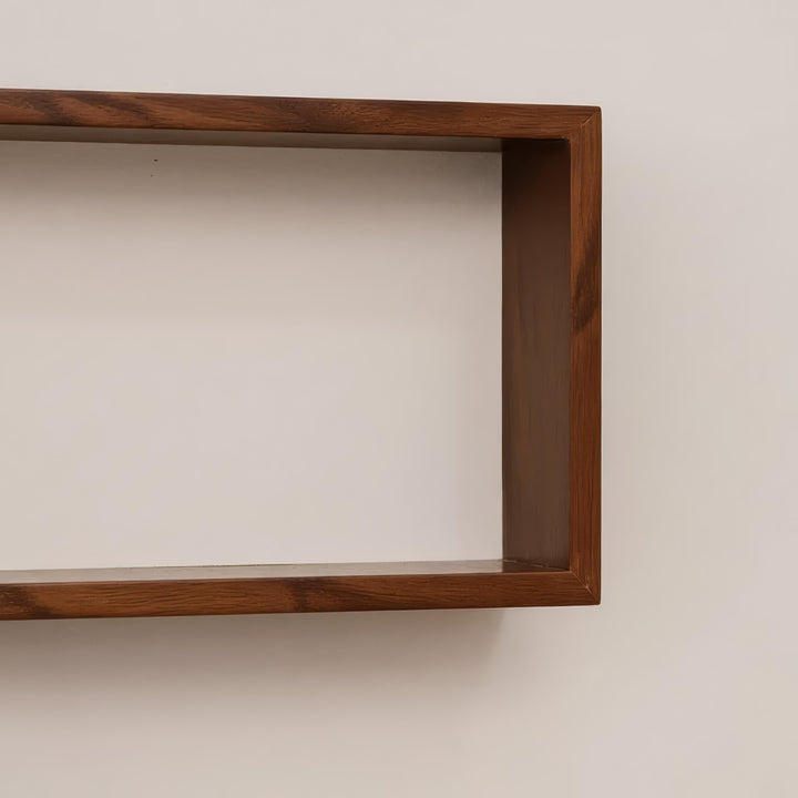 Wandhoekrek 3-laags – massief hout, bruin, 40 cm
