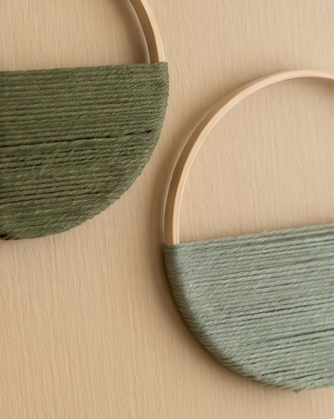 Macramé wanddecoratie set van 3 – bamboe hoepels