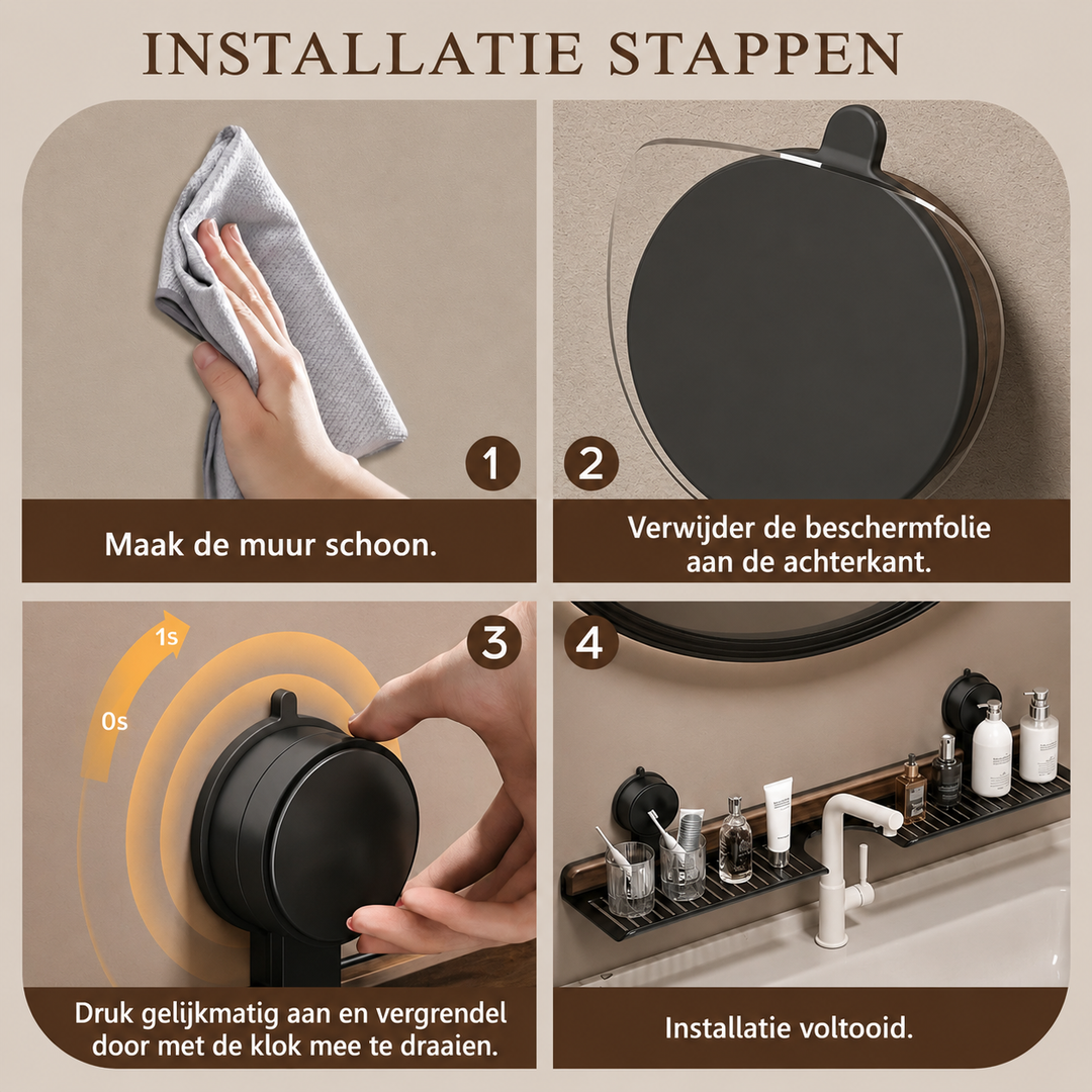 Uitschuifbaar wandschap zonder boren – 40 tot 50 cm