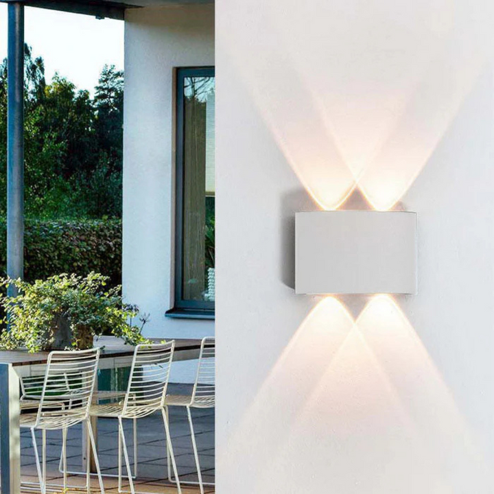 Wandlamp IP54 binnen en buiten – aluminium, warm wit