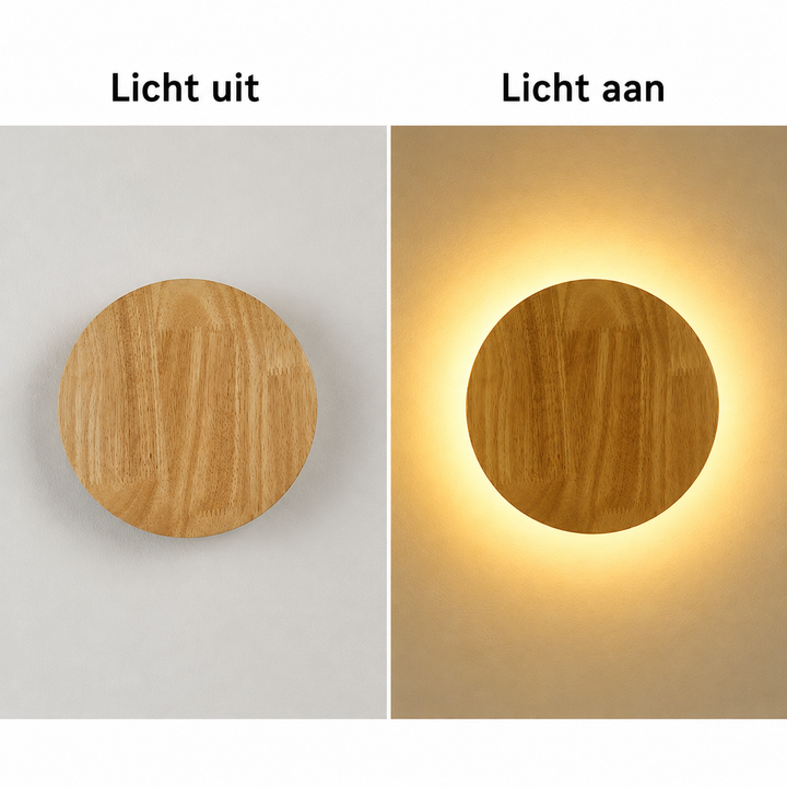 Wandlamp van hout voor binnen – 19 of 25 cm