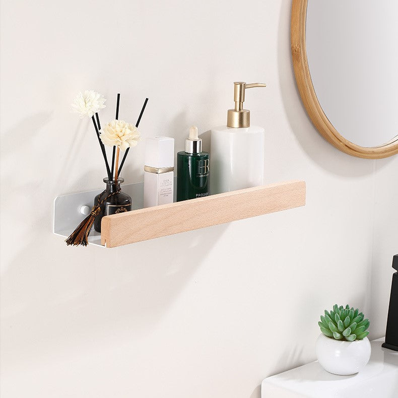 Doucherek met zuignappen – hout en kunststof, 40 cm