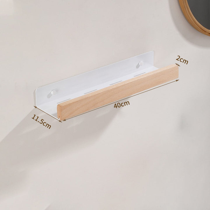 Doucherek met zuignappen – hout en kunststof, 40 cm