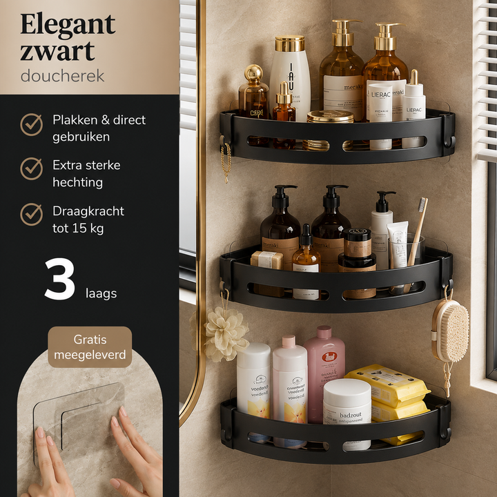 Douche-opbergrek – kunststof, 1 tot 3 laags