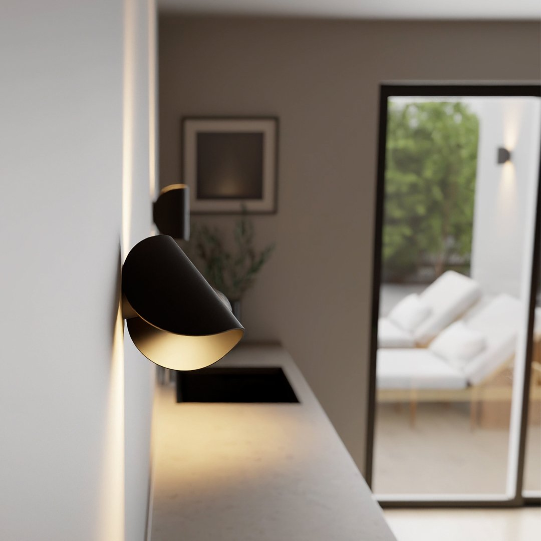 Draaibare wandlamp IP65 – aluminium, 20 cm