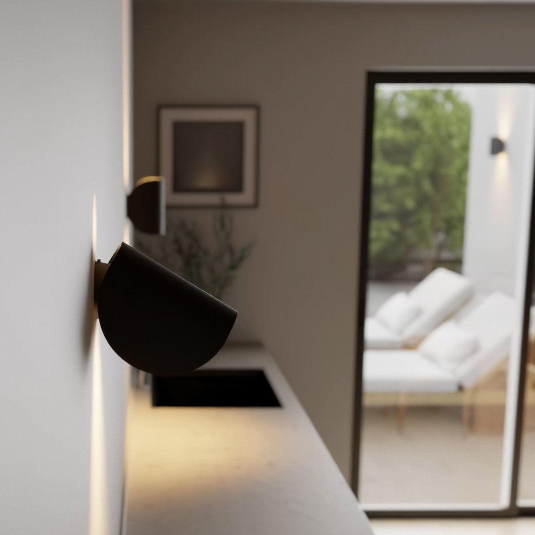 Draaibare wandlamp IP65 – aluminium, 20 cm