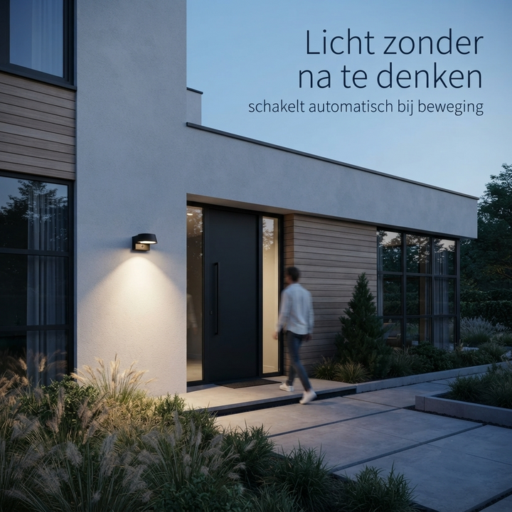 Solar wandlamp met bewegingssensor – 400 lumen, IP44