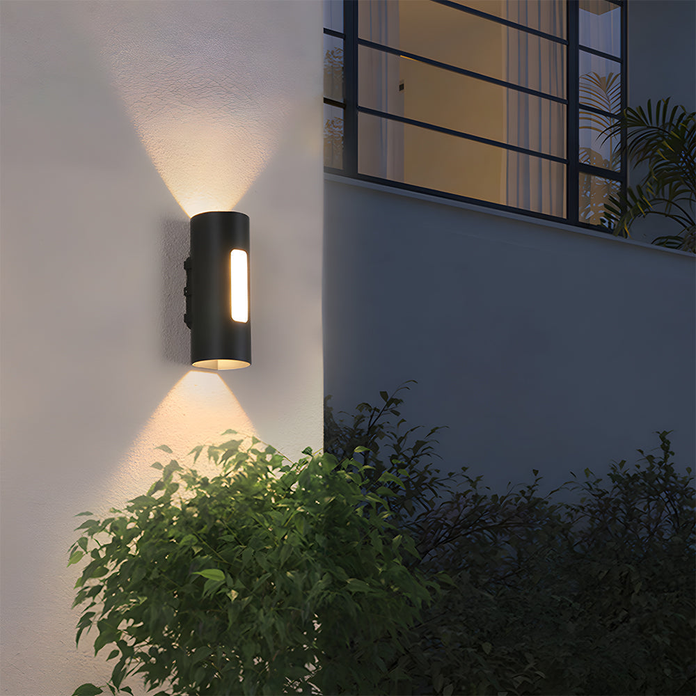 Buitenwandlamp IP65 rond – aluminium en acryl, zwart