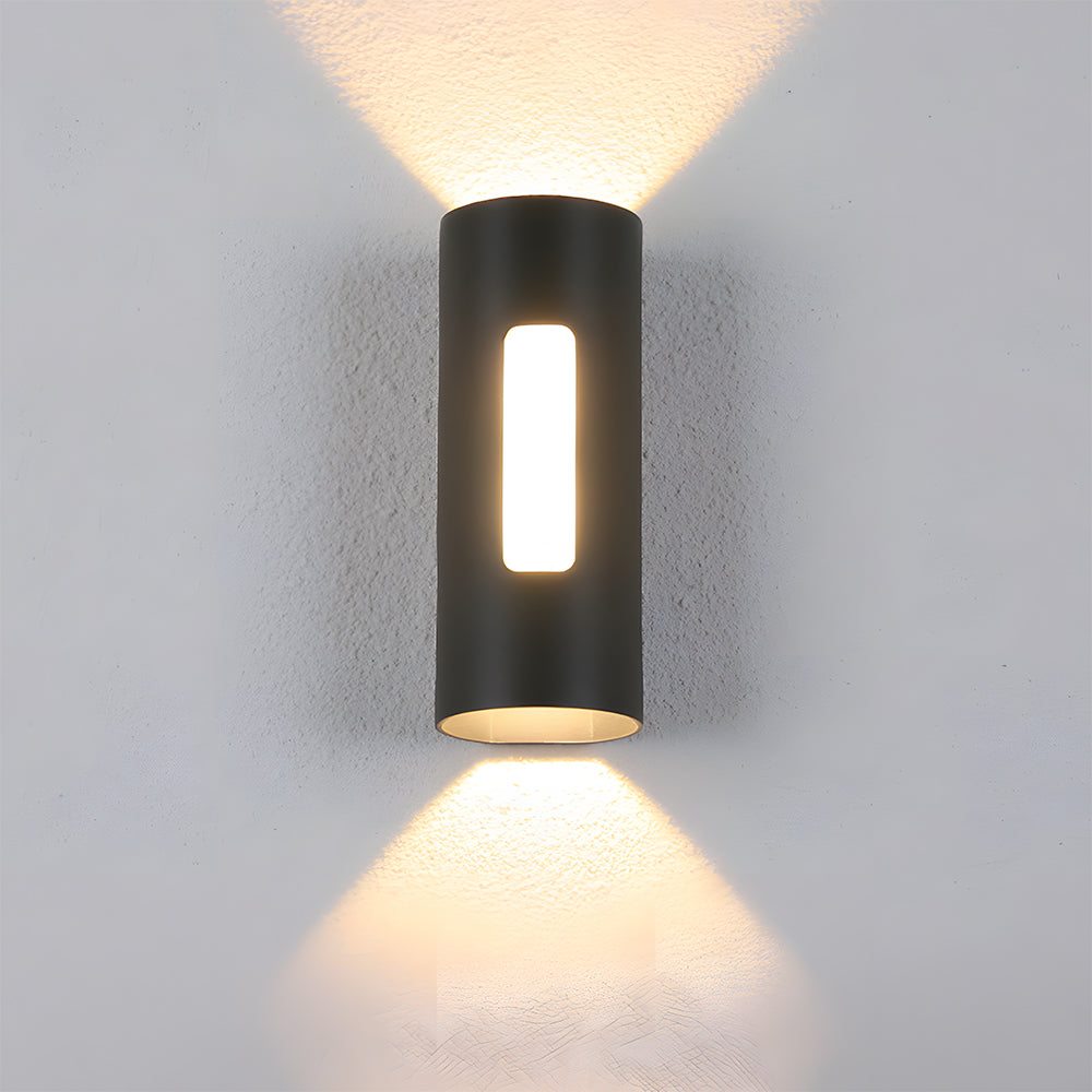 Buitenwandlamp IP65 rond – aluminium en acryl, zwart