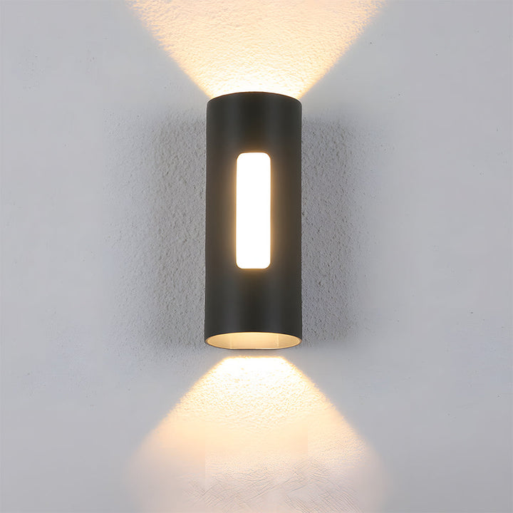 Buitenwandlamp IP65 rond – aluminium en acryl, zwart