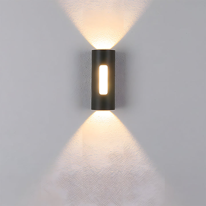 Buitenwandlamp IP65 rond – aluminium en acryl, zwart