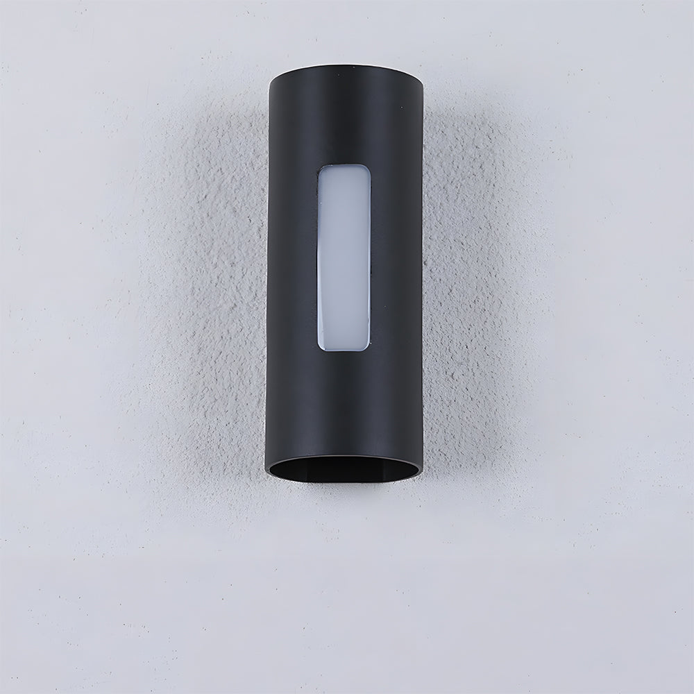 Buitenwandlamp IP65 rond – aluminium en acryl, zwart
