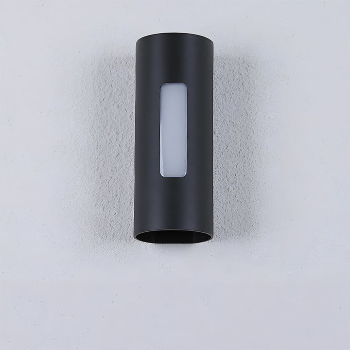 Buitenwandlamp IP65 rond – aluminium en acryl, zwart