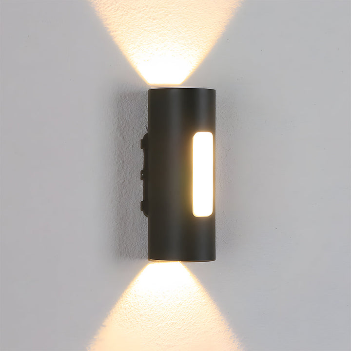 Buitenwandlamp IP65 rond – aluminium en acryl, zwart