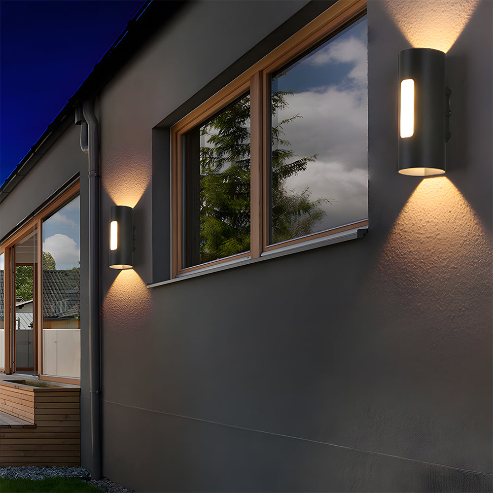 Buitenwandlamp IP65 rond – aluminium en acryl, zwart