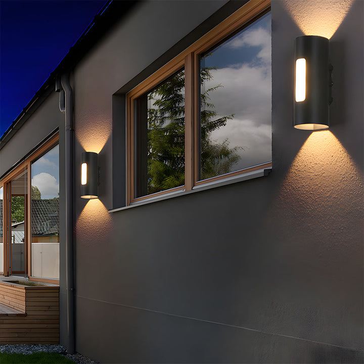 Buitenwandlamp IP65 rond – aluminium en acryl, zwart