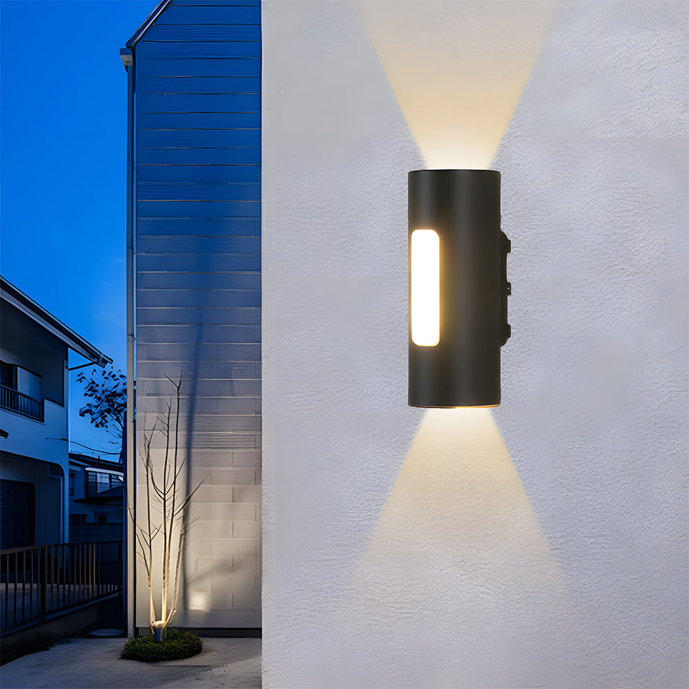 Buitenwandlamp IP65 rond – aluminium en acryl, zwart
