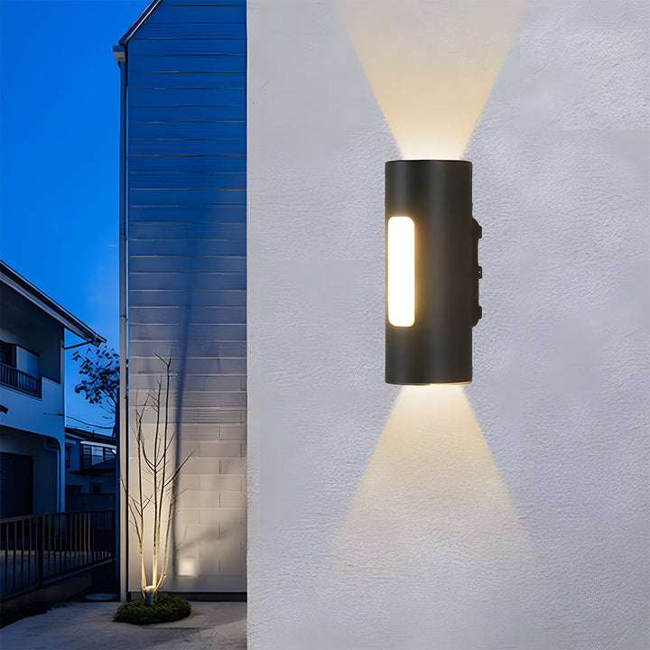 Buitenwandlamp IP65 rond – aluminium en acryl, zwart