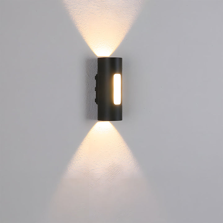 Buitenwandlamp IP65 rond – aluminium en acryl, zwart