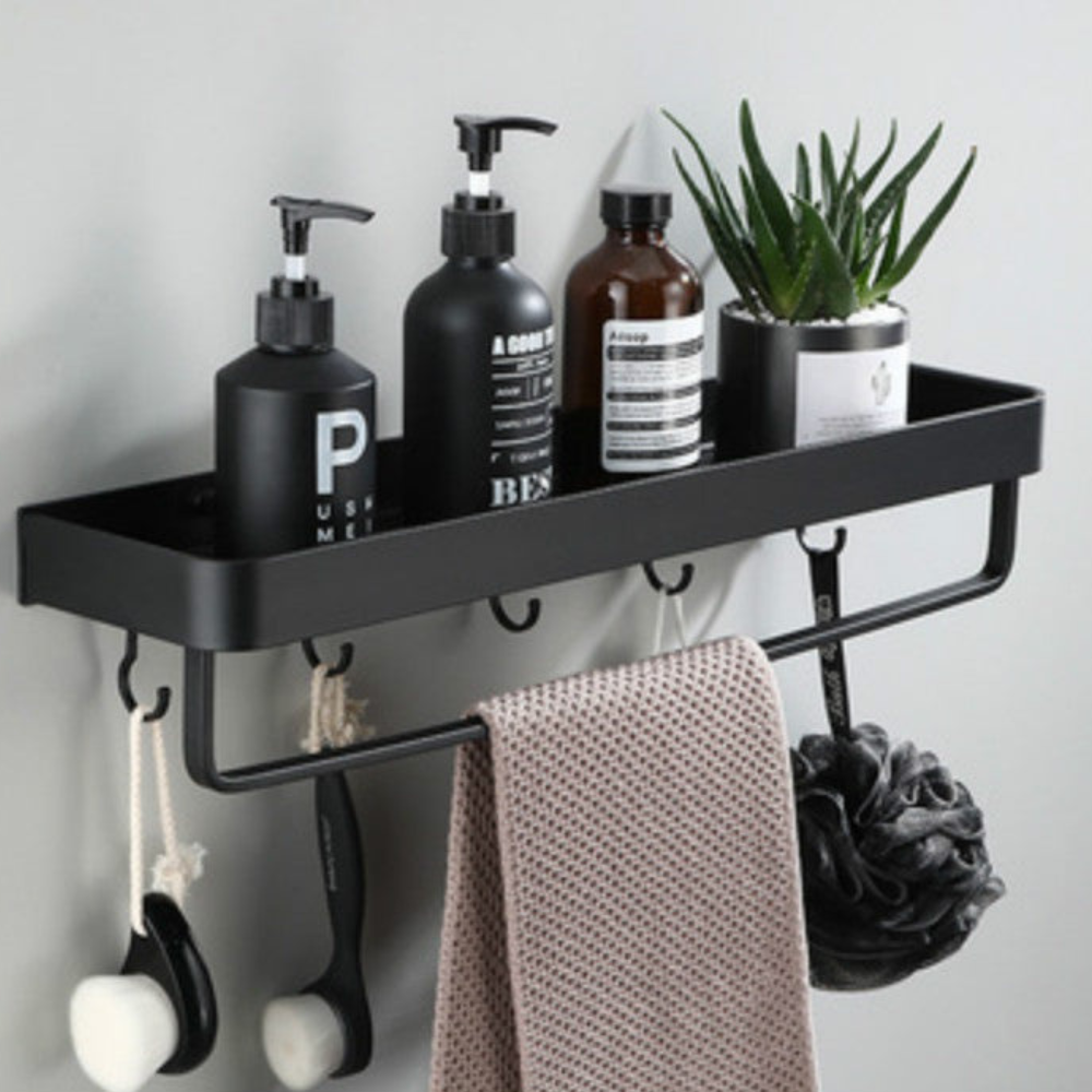 Badkamerplank zelfklevend – aluminium, 30 tot 50 cm