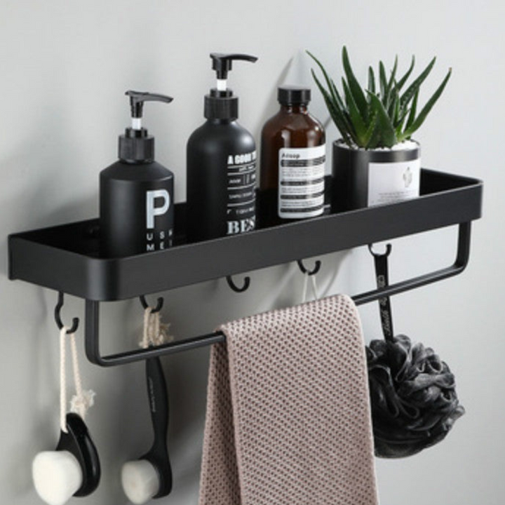 Badkamerplank zelfklevend – aluminium, 30 tot 50 cm
