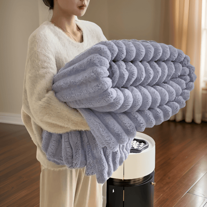 Pluche plaid – imitatie-lamsvacht en koraalfleece, vijf maten