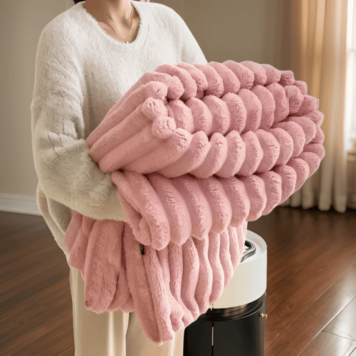 Pluche plaid – imitatie-lamsvacht en koraalfleece, vijf maten