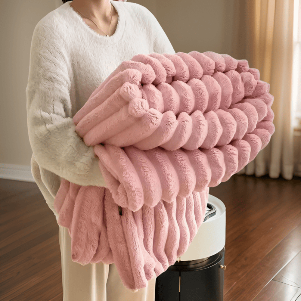 Pluche plaid – imitatie-lamsvacht en koraalfleece, vijf maten