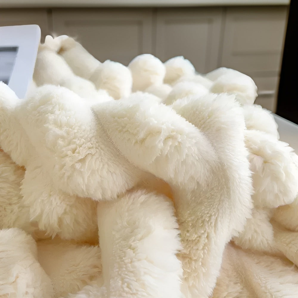 Pluche plaid – imitatie-lamsvacht en koraalfleece, vijf maten