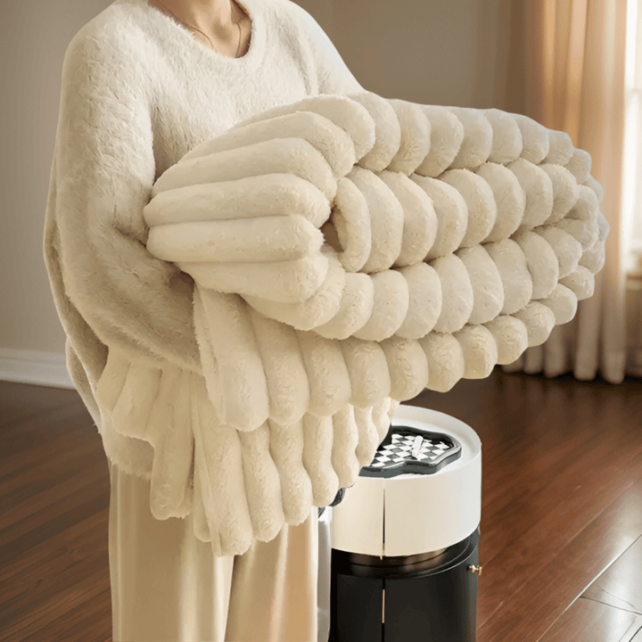 Pluche plaid – imitatie-lamsvacht en koraalfleece, vijf maten