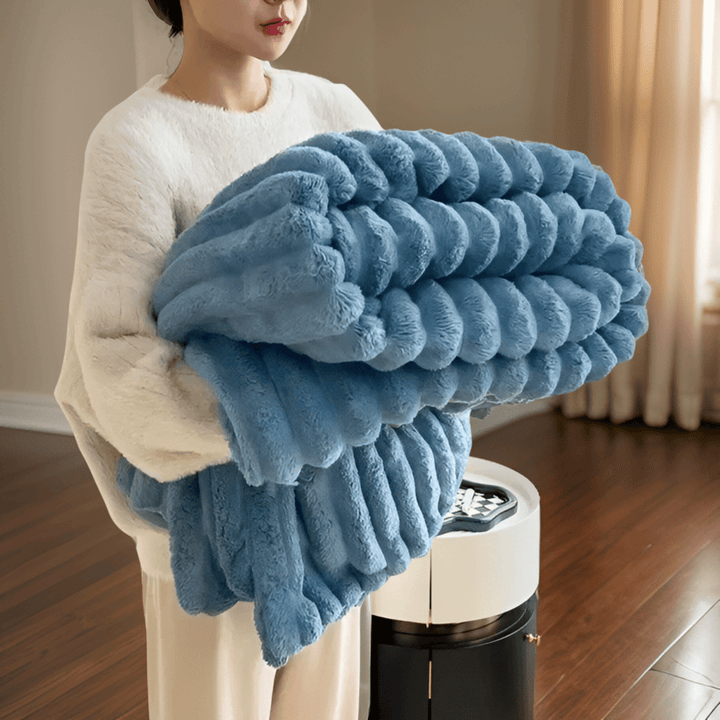 Pluche plaid – imitatie-lamsvacht en koraalfleece, vijf maten