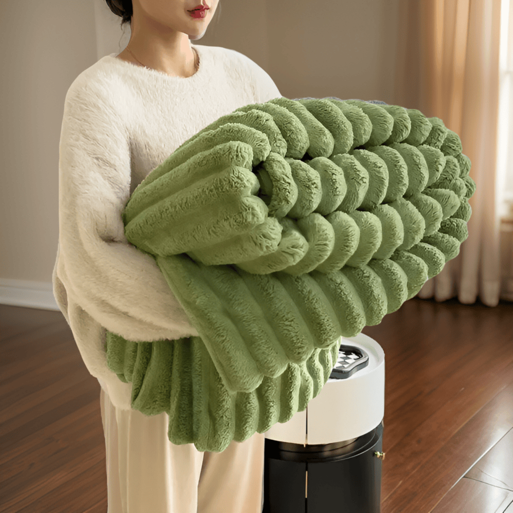 Pluche plaid – imitatie-lamsvacht en koraalfleece, vijf maten