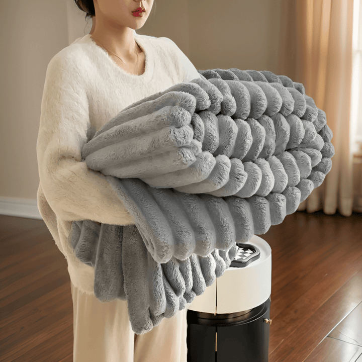 Pluche plaid – imitatie-lamsvacht en koraalfleece, vijf maten
