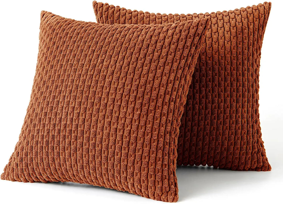 Ribfluwelen kussenhoes – 40 x 40 tot 50 x 50 cm