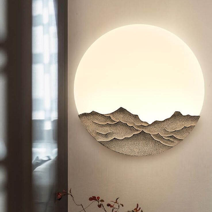 Wandlamp rond voor binnen – ijzer en acryl, 30 of 43 cm