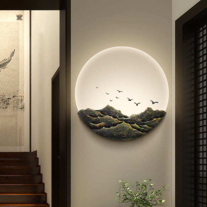 Wandlamp rond voor binnen – ijzer en acryl, 30 of 43 cm