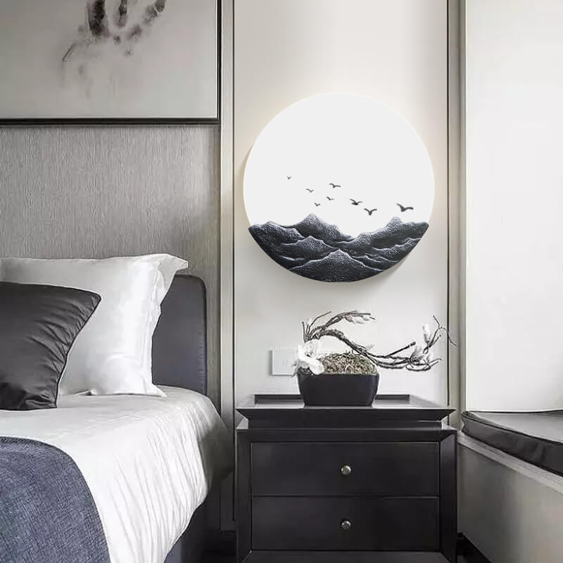 Wandlamp rond voor binnen – ijzer en acryl, 30 of 43 cm