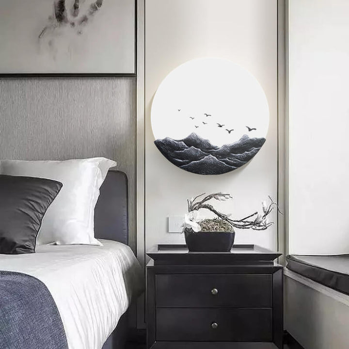 Wandlamp rond voor binnen – ijzer en acryl, 30 of 43 cm