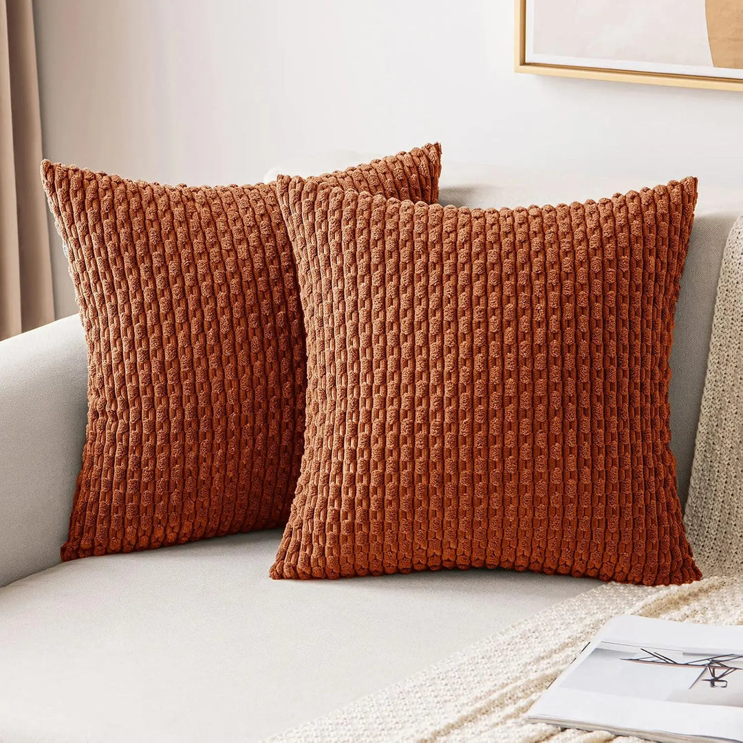 Ribfluwelen kussenhoes – 40 x 40 tot 50 x 50 cm