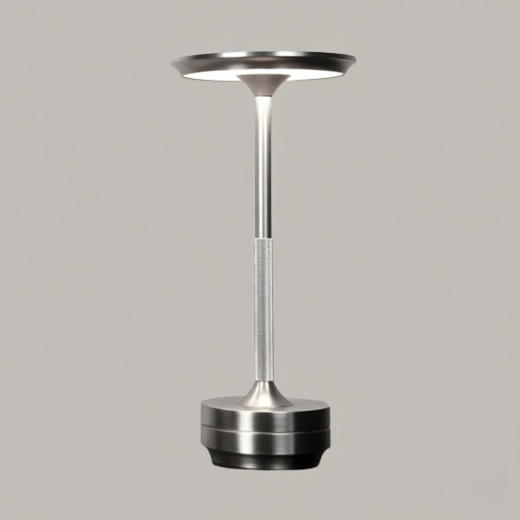 Oplaadbare tafellamp 48 uur brandduur – aluminium, 27,5 cm