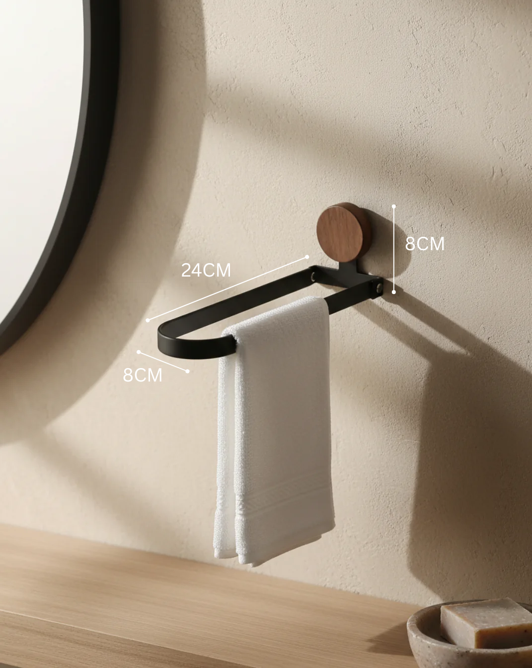 Opvouwbaar handdoekrek – zonder boren, 24 of 32 cm