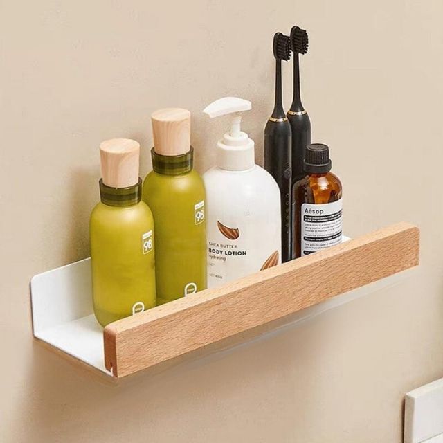 Wandplank zelfklevend – massief hout, 20 tot 40 cm