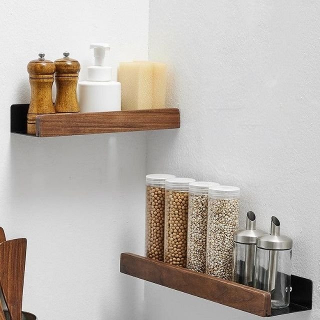 Wandplank zelfklevend – massief hout, 20 tot 40 cm